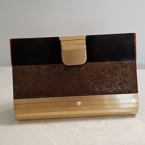 Sondra Roberts Metal and Tortishell trim Clutch